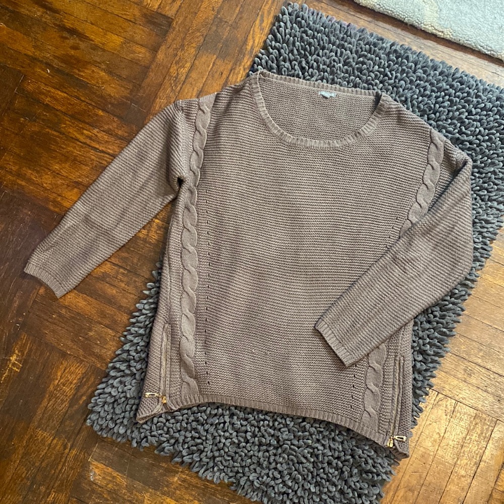 Charlotte Russe Side Zip Cable Knit Sweater